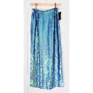 Vintage Sean Collection Formal Skirt Size M Iridescent Teal Sequin Mermaid NWT
